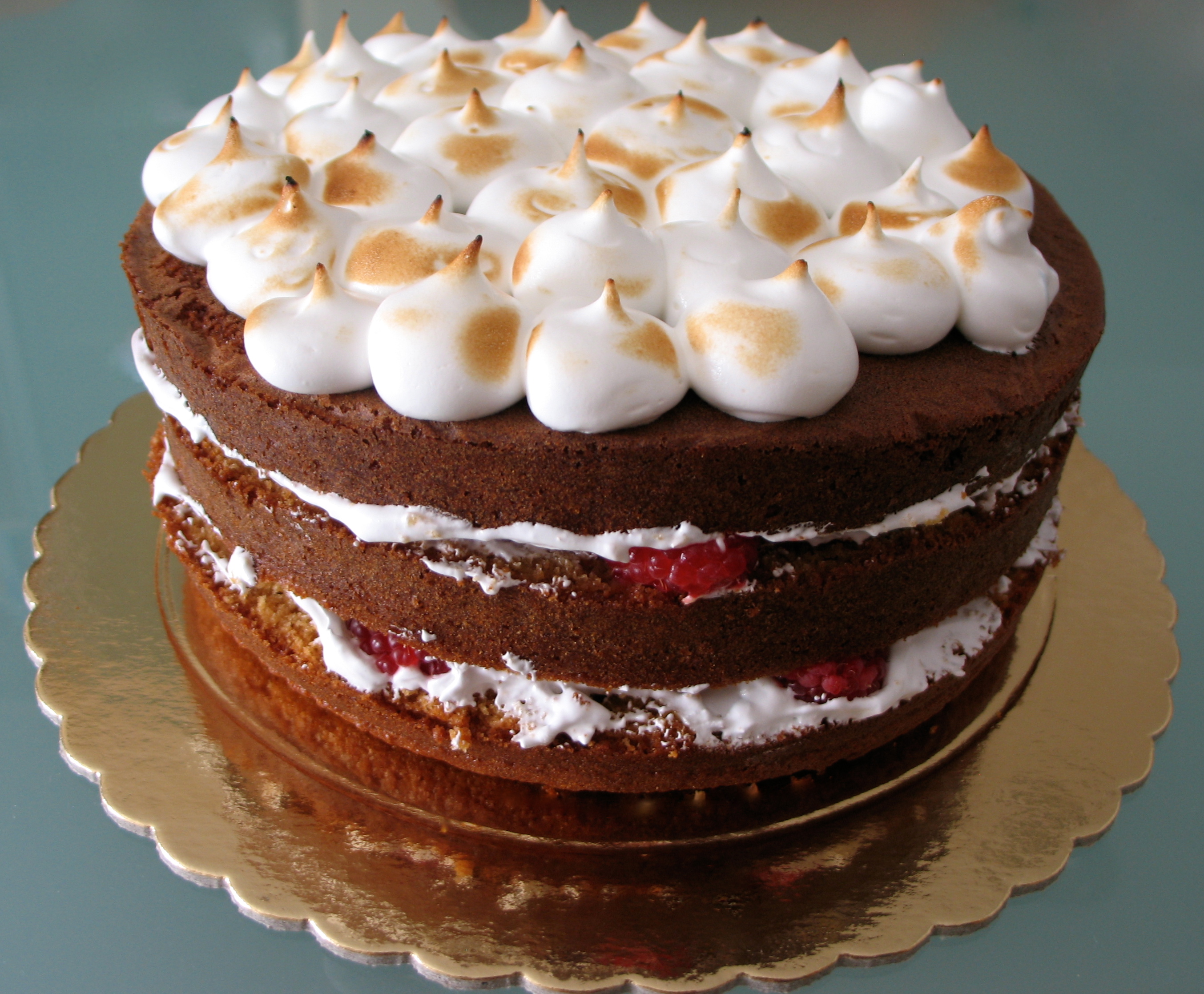 Delícia de Merengue e framboesas